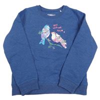 Tmavomodrá mikina s vtáčky Staccato