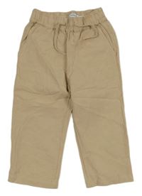 Béžové lněné kalhoty Name it
