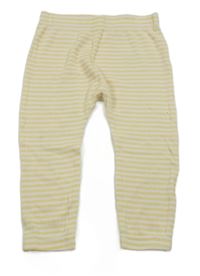 Žlto-biele pruhované rebrované legíny