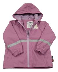 Fialová voděodolná zateplená bunda s listy Lupilu