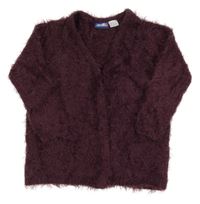 Mahagónovoý chlpatý svetrový cardigan Lupilu