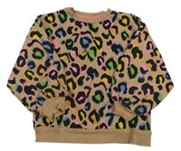 Béžovo-čierno-farebná mikina s leopardím vzorom Next