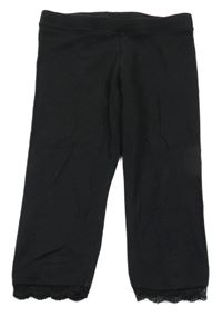 Čierne crop legíny s čipkou Kiki&Koko