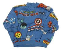 Šedomodrá oversize mikina so superhrdinami  George