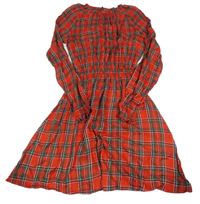 Červeno-zelené kockované šaty H&M