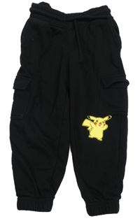 Černé cargo tepláky s Pikachuem H&M