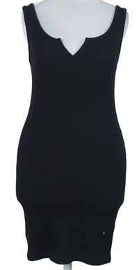 Dámske čierne rebrované šaty Topshop