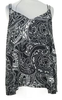 Dámský černo-bílý vzorovaný volný top River Island 