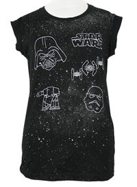 Dámské černé melírované tričko Star Wars zn. Cropp