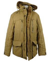 Pánska béžová šušťáková zimná bunda s kapucňou