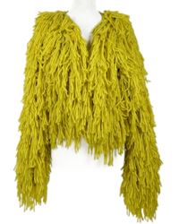 Dámsky žltý třásňový svetrový cardigán zn. PrettyLittle Thing