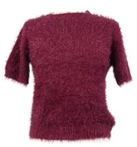 Dámsky purpurový chupatý sveter s krátkymi rukávy Quiz