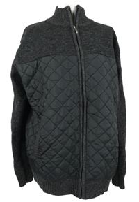 Pánský černý melírovaný svetr s šusťákovým PD 