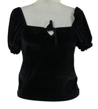 Dámské černé sametové crop tričko Primark