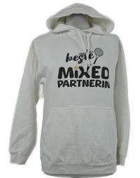 Dámska biela mikina s nápisom a kapucňou