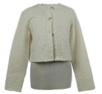 Dámský bílý crop buklé kabátek H&M