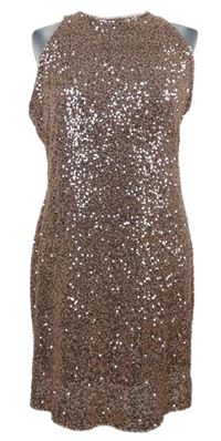 Dámské světlerůžové flitrové koktejlové šaty Primark 