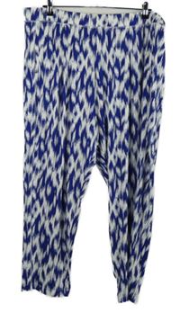 Dámské tmavomodro-bílé vzorované harémové kalhoty M&S