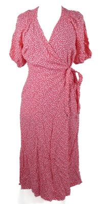 Dámské růžové srdíčkované zavinovací midi šaty M&S