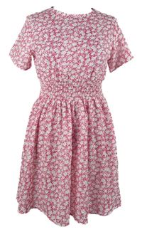 Dámske ružovo-biele kvietkovane šaty Shein