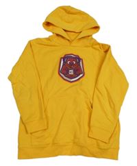 Žltá mikina s obrázkom a kapucňou zn. Fruit of the Loom