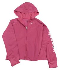 Malinová športová prepínaci mikina s logom a kapucňou zn. Reebok