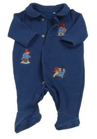 Tmavomodrý teplákový overal s medvídkem Paddington 