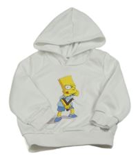 Biela mikina s The Simpsons a kapucňou