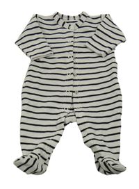 Bílo-černý pruhovaný overal