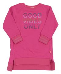 Neónově ružové teplákové šaty s nápisom Billieblush