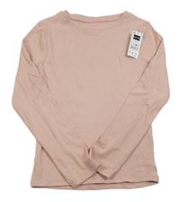 Nové - Světlerůžové žebrované triko Dunnes