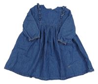 Modré rifľové šaty s volánikom F&F