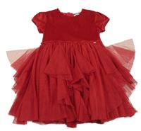 Červené sametovo/tylové šaty Mayoral