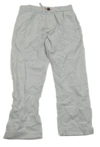 Nové - Světlešedé lněné kalhoty Next