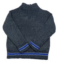 Tmavomodrý melírovaný svetr M&S