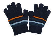 Tmavomodré rukavice s prúžkami