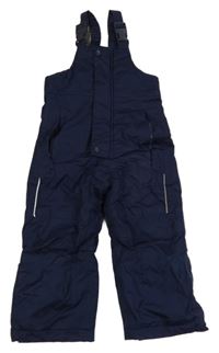 Tmavomodré šusťákové laclové oteplovačky Papagino