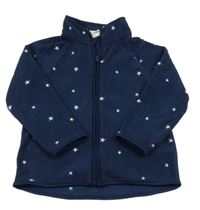 Tmavomodrá fleecová prepínaci mikina s hviezdami H&M