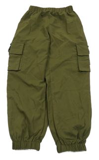 Khaki šusťákové cargo kalhoty Shein