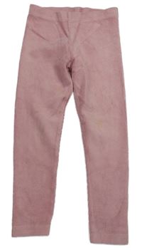 Svetloružové rebrované zamatové legíny George