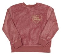 Ružová zamatová mikina s výšivkou George