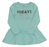 Svetlomodré šaty s nápisom