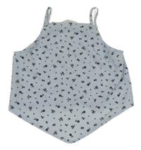 Svetlomodrý kvetinový crop top H&M