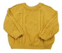 Horčicový sveter so cute