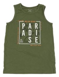 Khaki tílko s nápisem Primark