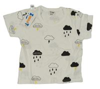 Nové - biele tričko s mraky