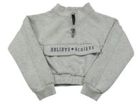 Sivá melírovaná crop mikina s nápisom Primark