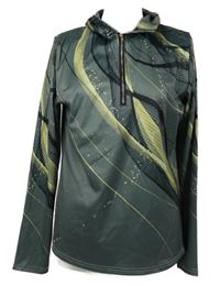 Pánská šedo-žlutá vzorovaná sportovní mikina s rolákem 