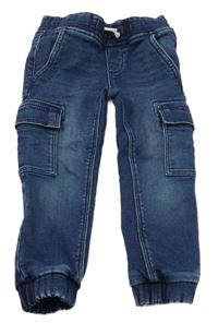 Tmavomodré teplákové rifle s vreckami C&A