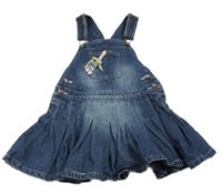 Tmavomodré rifľové na traké šaty s mačičkou